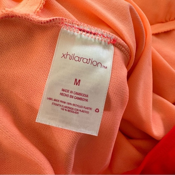 “Firecracker” Gold Graphic Writing High-Thigh One-Piece Swimsuit - Neon Pink - Picture 7 of 8